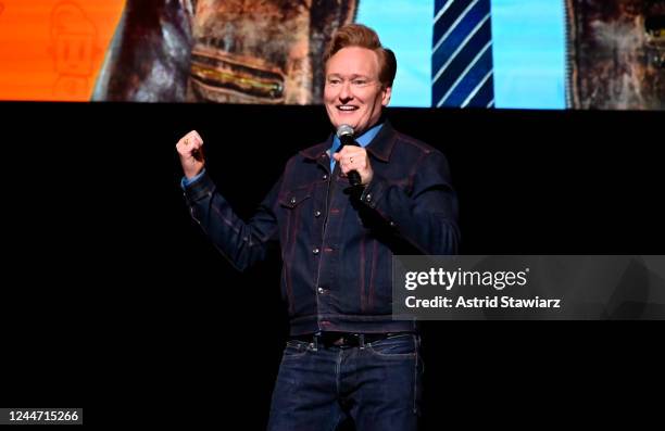 Conan O'Brien tapes an episode of his "Conan O'Brien Needs A Friend" Podcast at the Beacon Theatre on November 10, 2022 in New York City. The episode...
