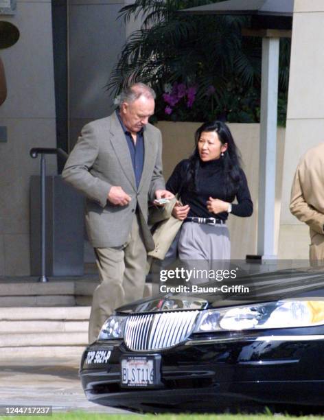 Gene Hackman and Betsy Arakawa are seen on November 16, 2001 in Los Angeles, California.