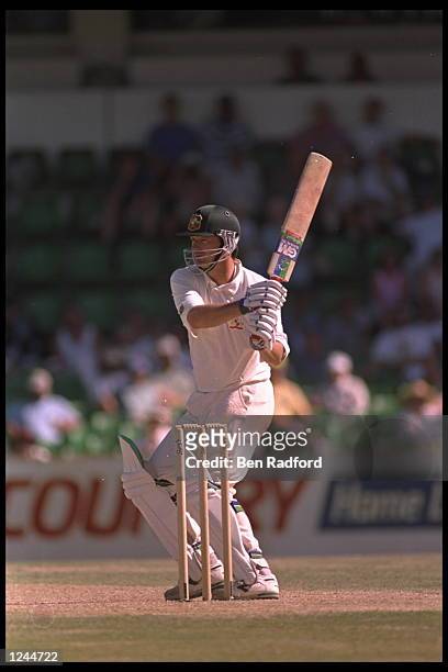Steve Waugh of Australia During his 80 runs in the second innings against England at the fifth test in Perth.