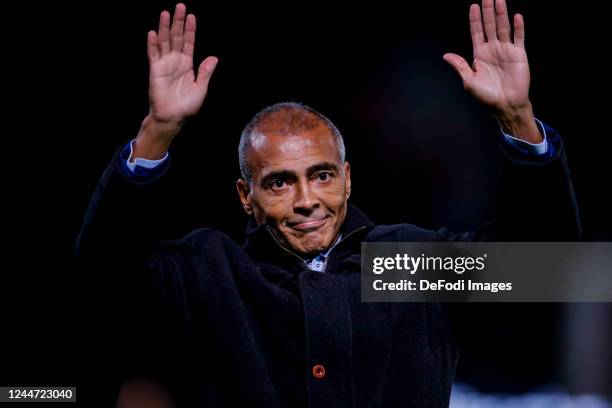 Romario de Souza Faria looks on prior to the Dutch Eredivisie match between PSV Eindhoven and AZ Alkmaar at Philips Stadion on November 12, 2022 in...