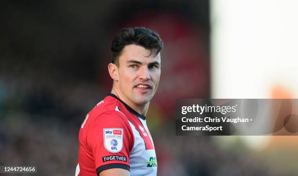 Lincoln City's Regan Poole during the Sky Bet League One between Lincoln City and Plymouth Argyle at LNER Stadium on November 12, 2022 in Lincoln,...