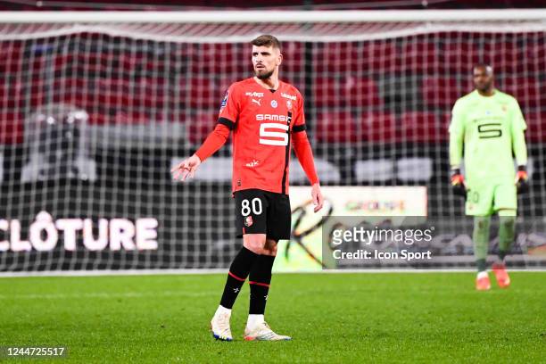 During the Ligue 1 Uber Eats match between Rennes and Toulouse at Roazhon Park on November 12, 2022 in Rennes, France. - Photo by Icon sport
