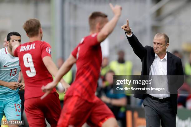 Coach Fatih Terim of Turkey during the EURO match between Czech Republic v Turkey on June 21, 2016