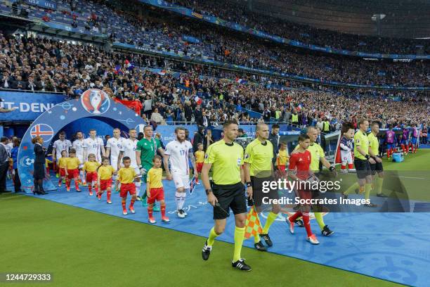 Referee Pol van Boekel, assistant referee Sander van Roekel, referee Bjorn Kuipers, assistant referee Erwin Zeinstra, referee Richard Liesveld during...