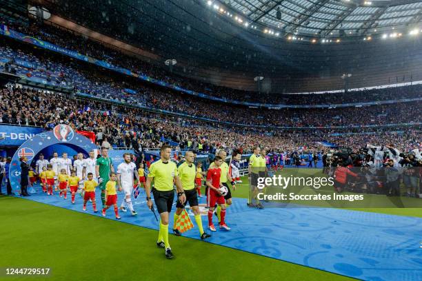 Referee Pol van Boekel, assistant referee Sander van Roekel, referee Bjorn Kuipers, assistant referee Erwin Zeinstra, referee Richard Liesveld during...