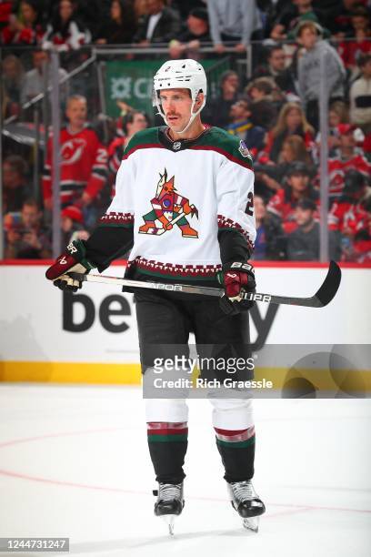 Patrik Nemeth of the Arizona Coyotes skates in the third period of the game against the New Jersey Devils on November 12, 2022 at the Prudential...