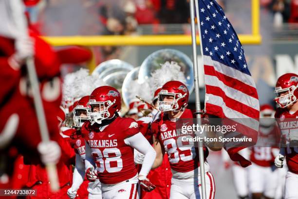 American Flag With Razorback American Flag Football Field Photos and Premium High Res Pictures ...