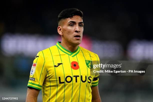 Norwich City's Marcelino Nunez during the Sky Bet Championship match at Carrow Road, Norwich. Picture date: Saturday November 12, 2022.