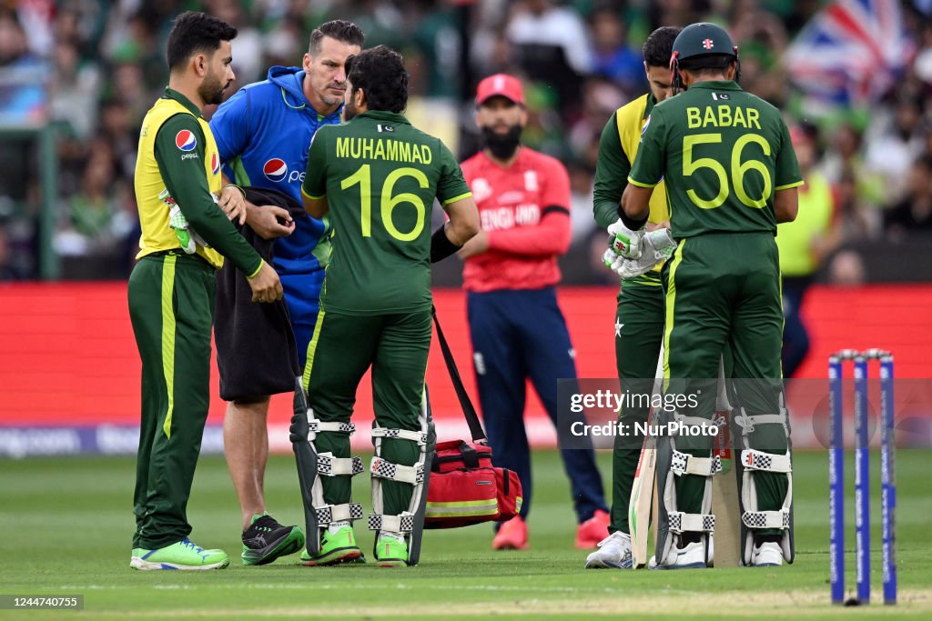 Pakistan Api Rizwa Mohammad Rizwan of Pakistan reacts to an injury during the Pakistan v ...