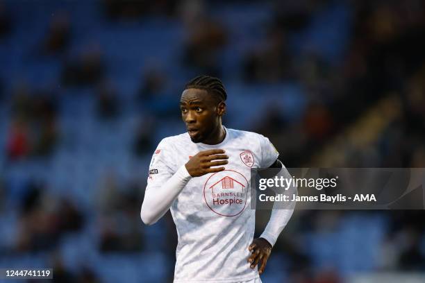 Devante Cole of Barnsley during the Sky Bet League One between Bristol Rovers and Fleetwood Town at Montgomery Waters Meadow on November 12, 2022 in...