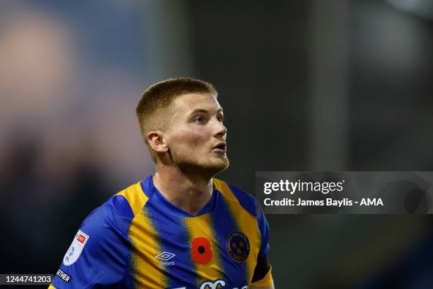 Taylor Moore of Shrewsbury Town during the Sky Bet League One between Bristol Rovers and Fleetwood Town at Montgomery Waters Meadow on November 12,...