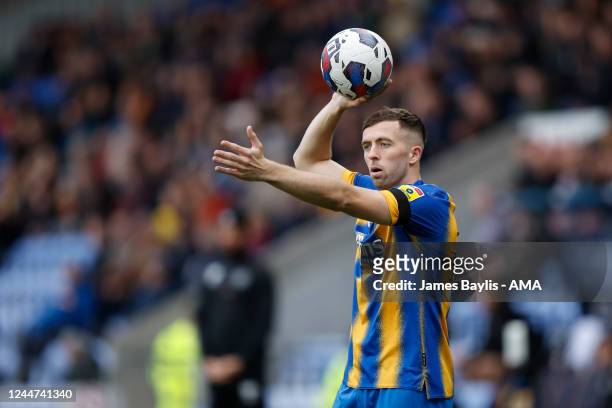 Jordan Shipley of Shrewsbury Town during the Sky Bet League One between Bristol Rovers and Fleetwood Town at Montgomery Waters Meadow on November 12,...