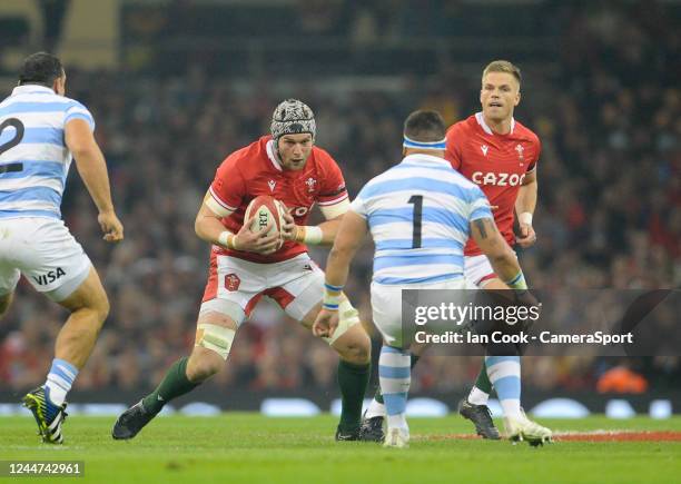 Wales's Dan Lydiate in action during the Autumn International match between Wales and New Zealand at Principality Stadium on November 12, 2022 in...