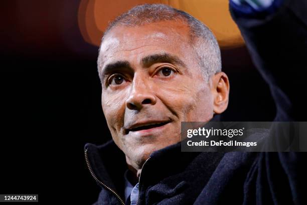 Romario de Souza Faria former player of PSV Eindhoven Looks on during the Dutch Eredivisie match between PSV Eindhoven and AZ Alkmaar at Philips...