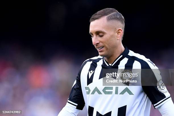 Gerard Deulofeu of Udinese Calcio looks dejected during the Serie A match between SSC Napoli and Udinese Calcio at Stadio Diego Armando Maradona,...