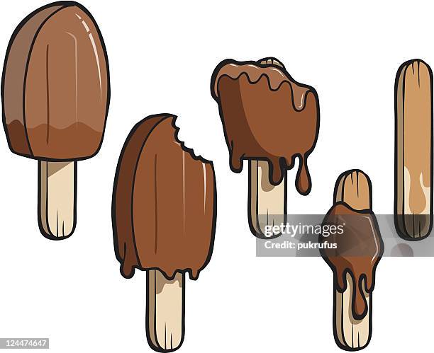 illustrations, cliparts, dessins animés et icônes de comment manger un fudgebar - caramel liquide