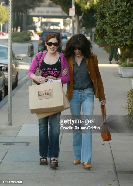 Marla Sokoloff and Lara Flynn Boyle are seen on February 07, 2002 in Los Angeles, California.