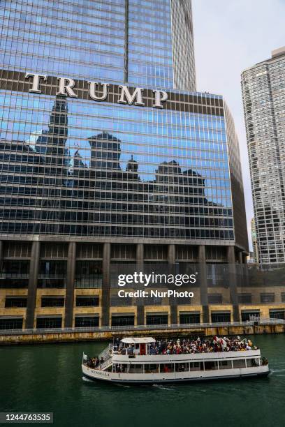 Chicago River and Trump Tower in Chicago, Illinois, United States, on October 14, 2022.
