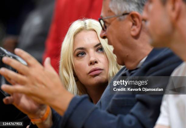 Ashley Benson attends a basketball game between the Los Angeles Lakers and the Brooklyn Nets at Crypto.com Arena on November 13, 2022 in Los Angeles,...