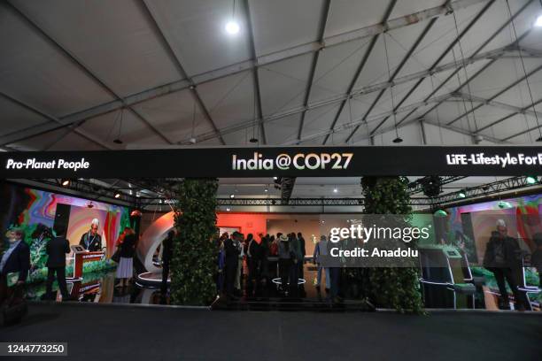 View of India's unit at the 2022 United Nations Climate Change Conference, more commonly known as COP27 in Sharm El Sheikh, Egypt on November 14,...