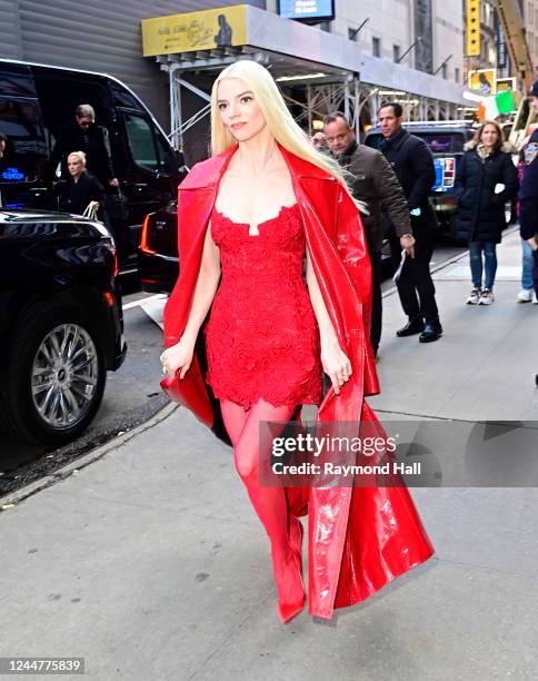 Actress Anya Taylor-Joy is seen walking in midtown on November 14, 2022 in New York City.