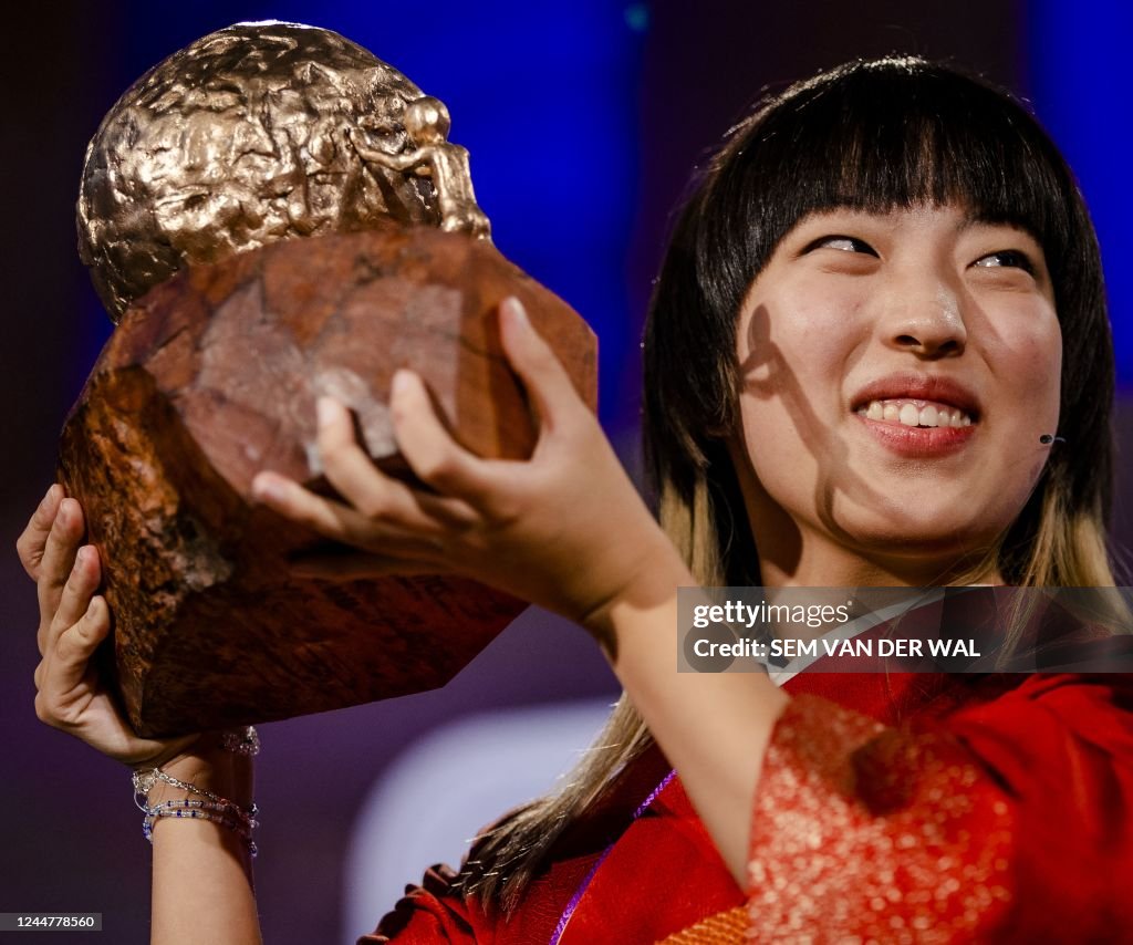 Japanese Rena Japanese Rena Kawasaki poses after receiving the KidsRights... News ...