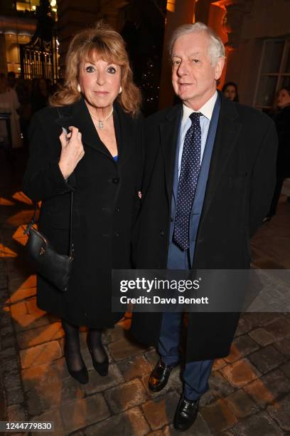 Eve Pollard and Nicholas Lloyd attend the Rosewood London Christmas Courtyard Party 2022 on November 14, 2022 in London, England.