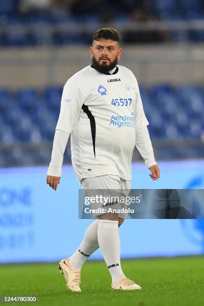 November 14 : Diego Armando Maradona junior during We Play For Peace soccer match at Stadio Olimpico on November 14,2022 in Rome,Italy