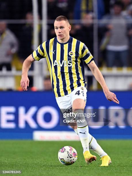 Attila Szalai of Fenerbahce SK during the Turkish Super Lig match between Galatasaray AS and Besiktas AS at Ali Sami Yen Spor Kompleksi stadium on...