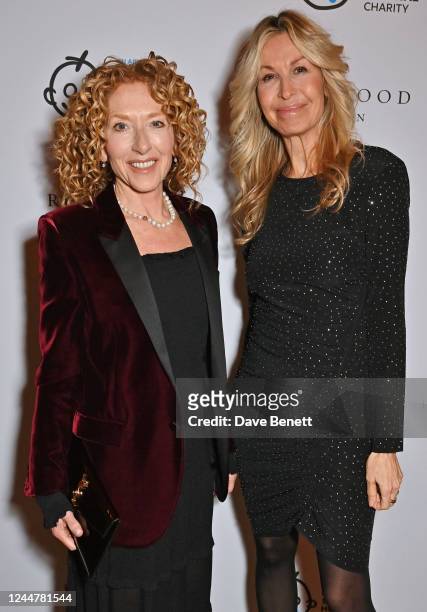 Kelly Hoppen and Melissa Odabash attend the Rosewood London Christmas Courtyard Party 2022 on November 14, 2022 in London, England.