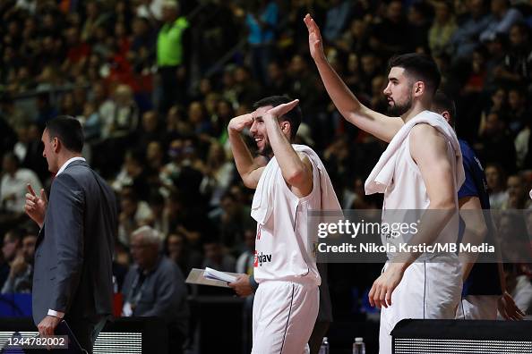 Dusan Ristic Dusan Ristic of Serbia and Ognjen Dobric of Serbia react during the ...