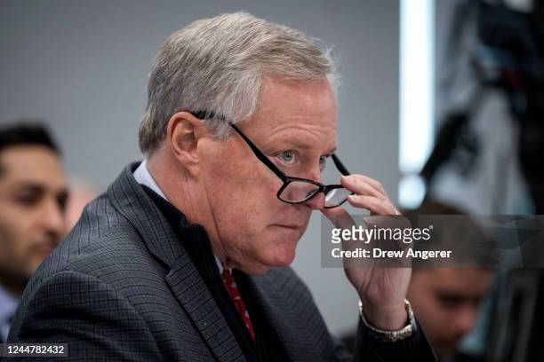 Former White House Chief of Staff during the Trump administration Mark Meadows speaks during a forum titled House Rules and Process Changes for the...