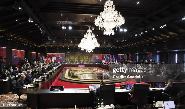 General view from the first session of the G20 leaders' summit in Nusa Dua, on the Indonesian resort island of Bali on November 15, 2022.