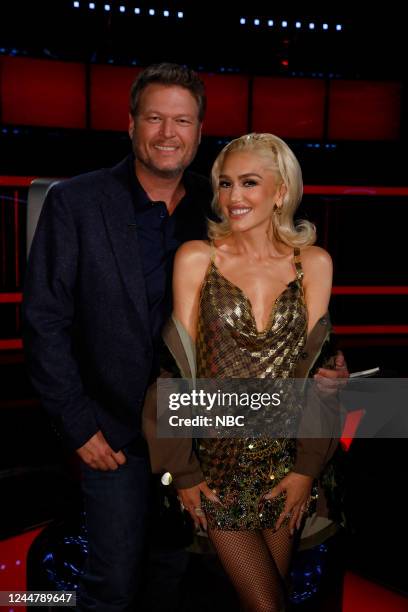 The Voice -- Live Top 16 Performances Episode 2216A -- Pictured: Blake Shelton, Gwen Stefani --