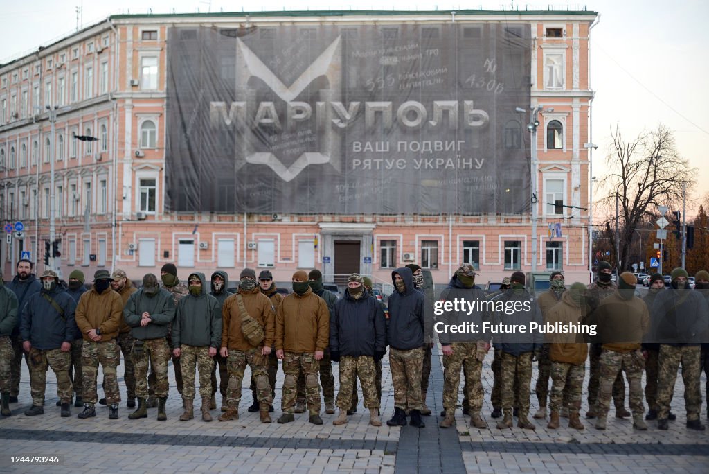 Azoz Regiment KYIV, UKRAINE - NOVEMBER 13, 2022 - Soldiers of Azov regiment... News ...