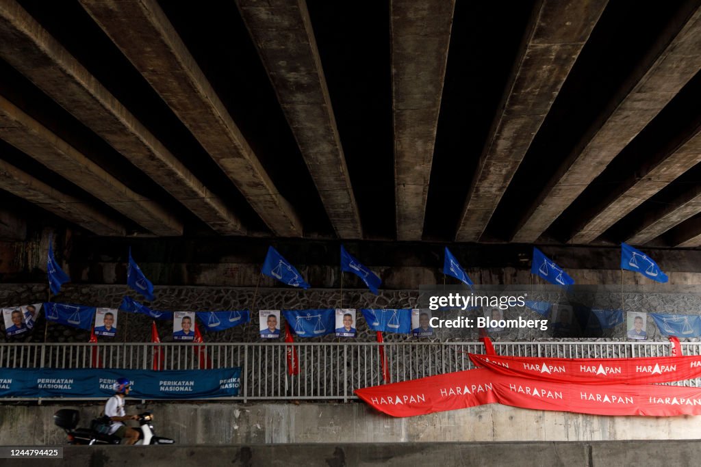 Party Campaign Flags Ahead of Malaysian General Elections