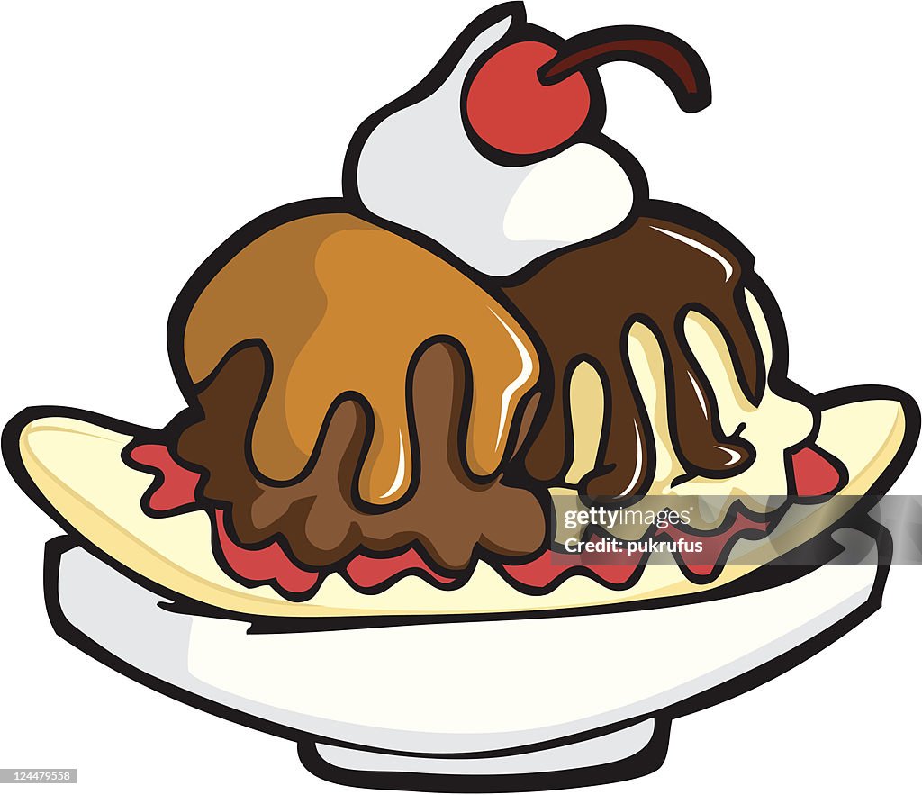 Banana Split Illustration