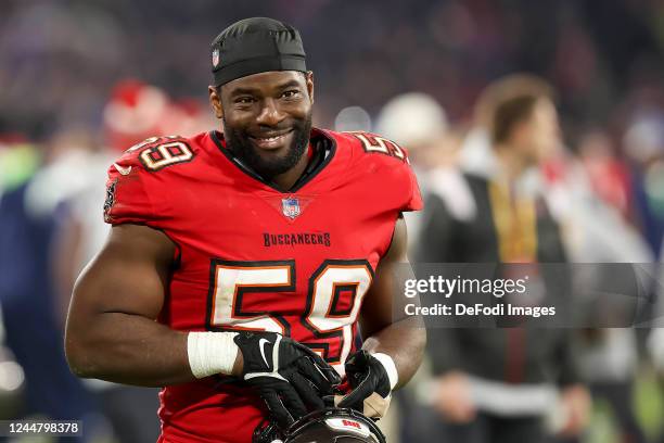 Genard Avery of Tampa Bay Buccaneers looks on during the NFL match between Seattle Seahawks and Tampa Bay Buccaneers at Allianz Arena on November 13,...