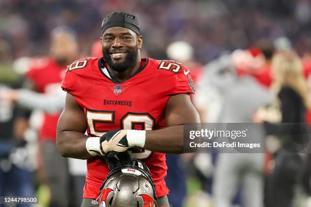 Genard Avery of Tampa Bay Buccaneers looks on during the NFL match between Seattle Seahawks and Tampa Bay Buccaneers at Allianz Arena on November 13,...