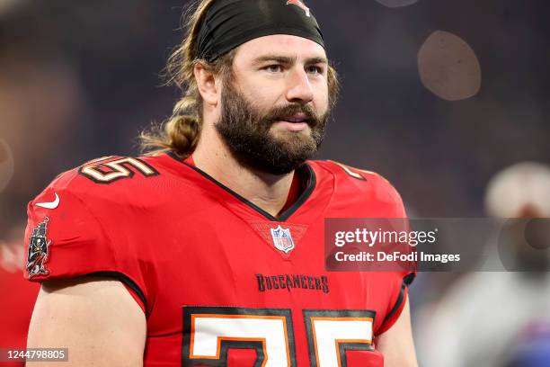 John Molchon of Tampa Bay Buccaneers looks on during the NFL match between Seattle Seahawks and Tampa Bay Buccaneers at Allianz Arena on November 13,...