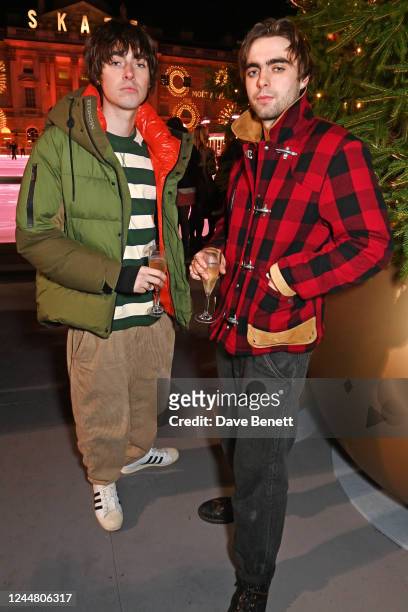 Gene Gallagher and Lennon Gallagher attend Skate at Somerset House with Moët & Chandon at Somerset House on November 15, 2022 in London, England.
