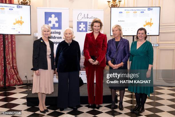 Queen Paola of Belgium and Queen Mathilde of Belgium pictured during an award ceremony and gala dinner on the occasion of the 20th anniversary of...