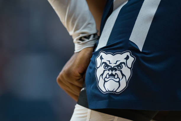 Basketball shorts with the Butler Bulldogs logo during the Gavitt Tipoff men's college basketball game between the Butler Bulldogs and Penn State...
