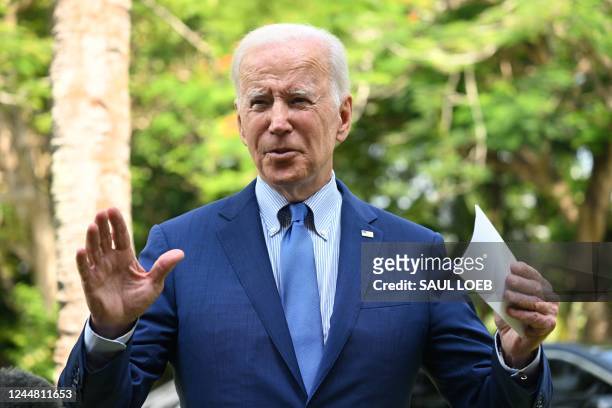 President Joe Biden speaks about the situation in Poland following a meeting with G7 and European leaders on the sidelines of the G20 Summit in Nusa...