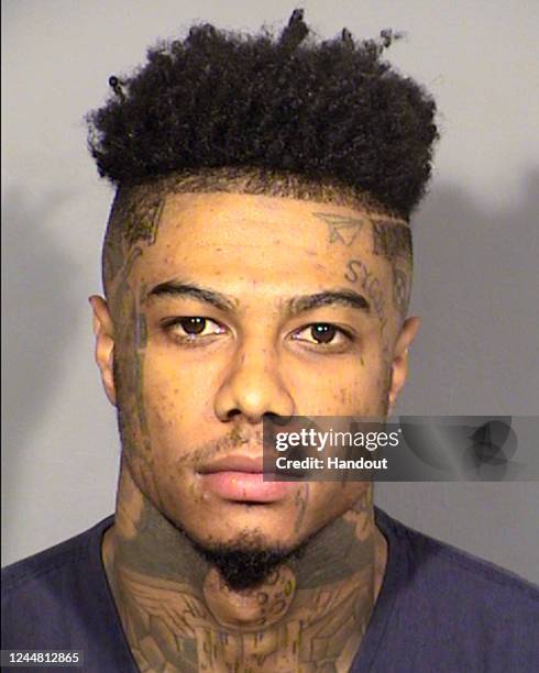 In this handout provided by Las Vegas Metropolitan Police Department, 25-year-old Johnathan Porter, also known as the rapper Blueface, poses for a...