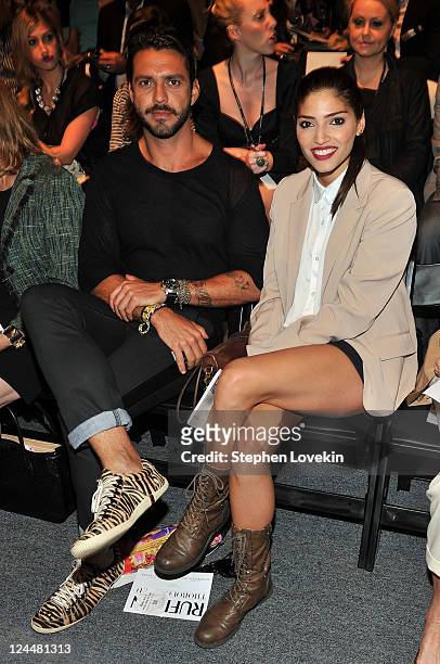 Lorenzo Martone and actress Amanda Setton attend the Ruffian Spring 2012 fashion show during Mercedes-Benz Fashion Week at The Studio at Lincoln...