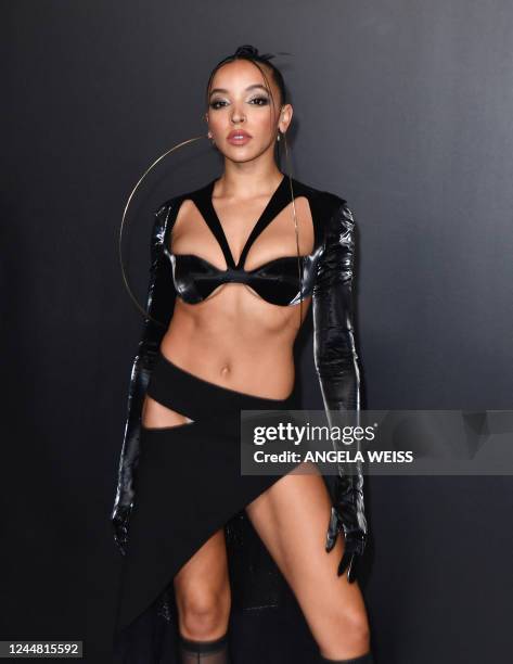 Singer Tinashe arrives to the opening of the Thierry Mugler: Couturissime exhibition at the Brooklyn Museum in the Brooklyn borough of New York City,...