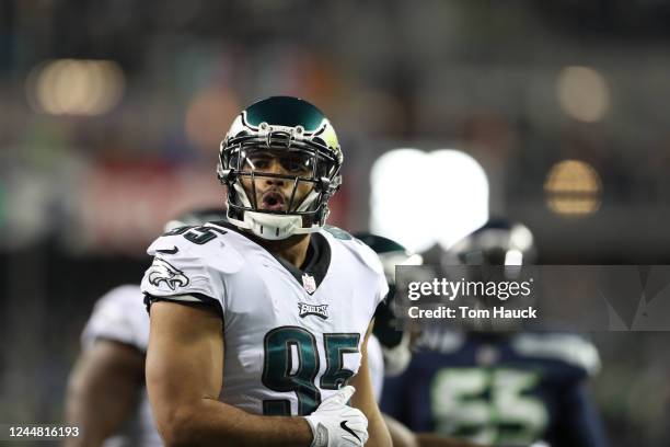 Philadelphia Eagles outside linebacker Mychal Kendricks tackles Seattle Seahawks running back Mike Davis during an NFL game between the Seattle...