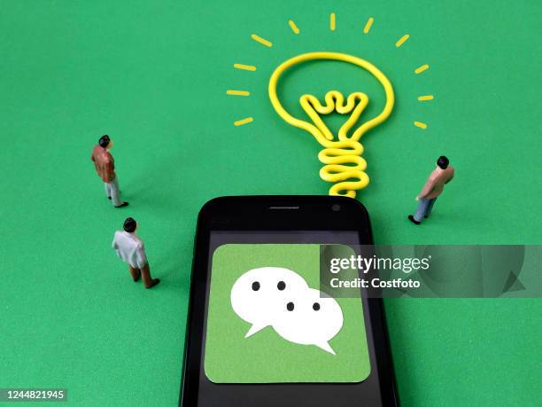Financial Illustration: wechat, Suqian City, Jiangsu Province, China, Nov 16, 2022. Wechat added functions such as deleting sound lock and expanding...
