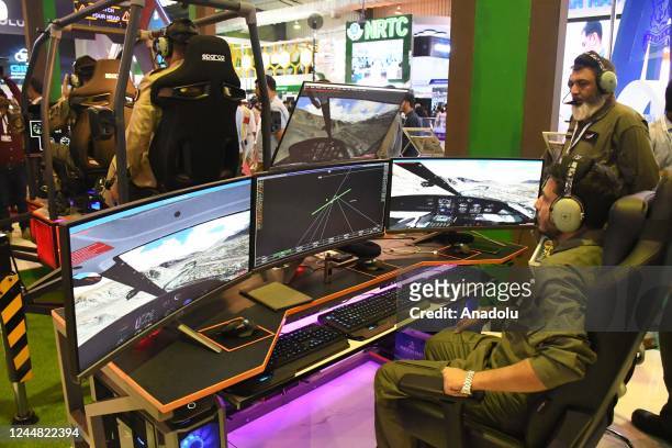 Pakistani army stand at their country's enclosure during the International Defence Exhibition and seminar in Karachi, Pakistan on November 16, 2022.